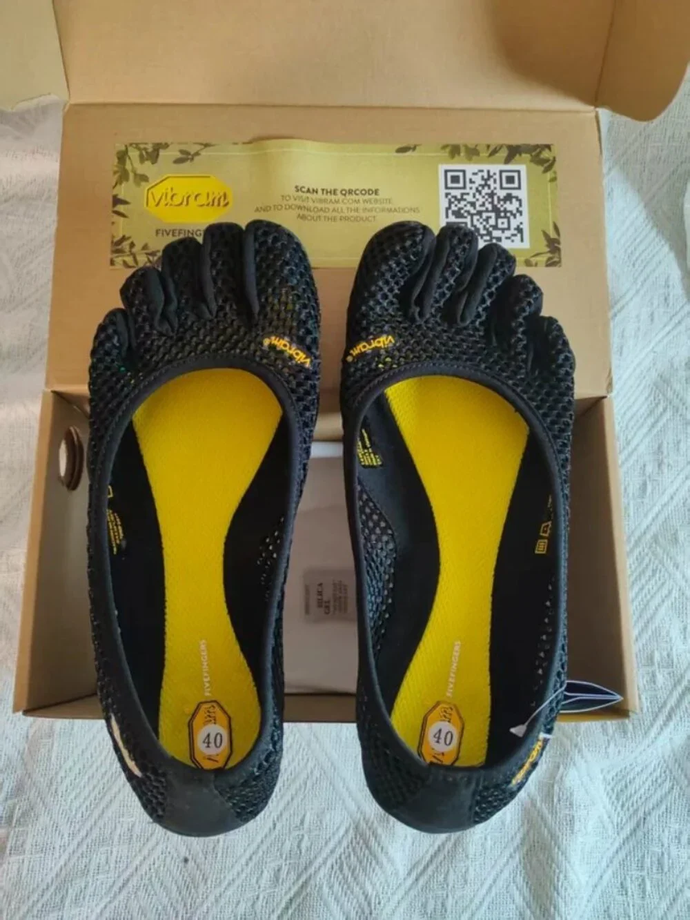 Vibram VI-B Black Mesh FiveFingers Minimalist Slip On Barefoot Toe Shoes